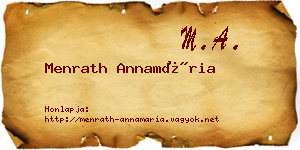 Menrath Annamária névjegykártya